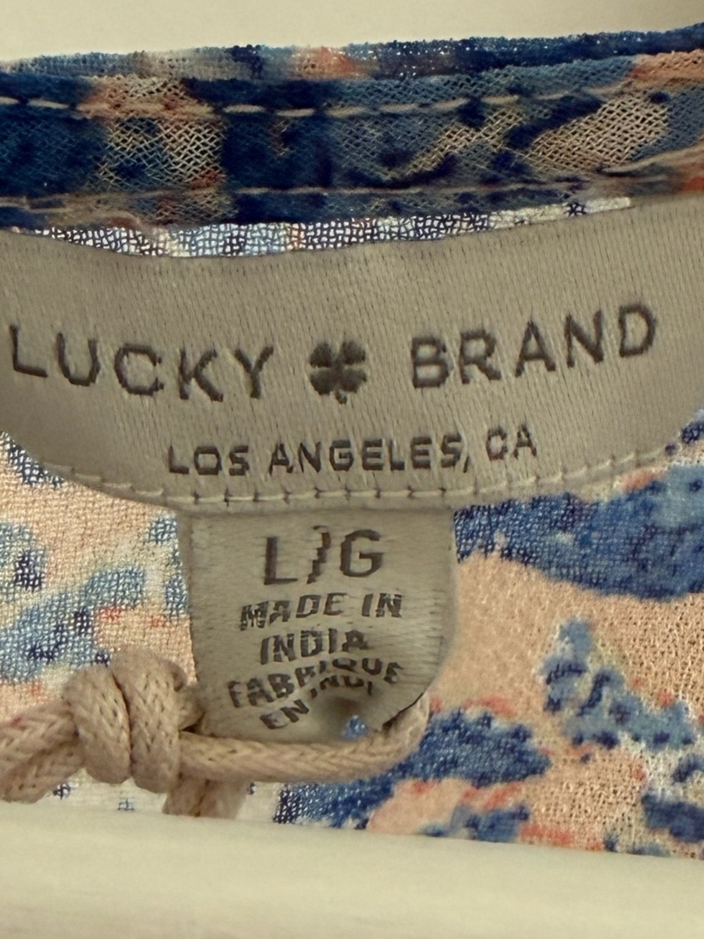 NWT Lucky Brand Floral Flutter Sleeve Keyhole Back Shirt L - Picture 11 of 13